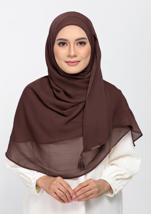Chocolate - Plain Crinkled Chiffon