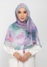 Cloudy Pastel-Printed Plus Crinkled Chiffon