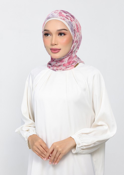 Roselle-Printed Plus Crinkled Chiffon