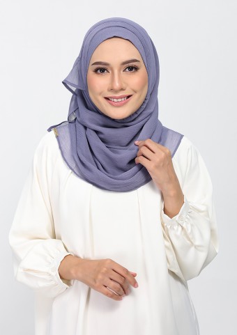Crown Blue-Plain Crinkled Chiffon