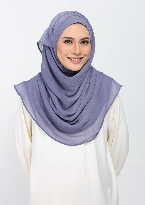Crown Blue-Plain Crinkled Chiffon