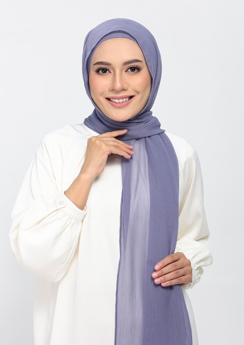 Crown Blue-Plain Crinkled Chiffon