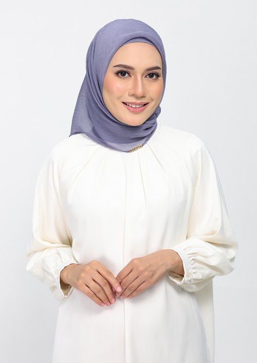 Crown Blue-Plain Crinkled Chiffon