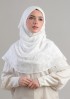 White Daisy-Plain Jacquard Chiffon