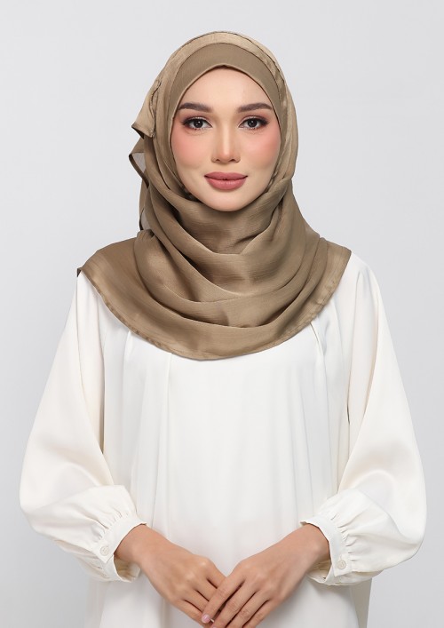 Dark khaki - PLAIN CRINKLED SATIN