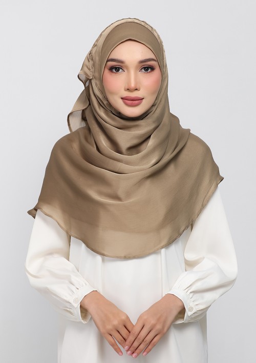 Dark khaki - PLAIN CRINKLED SATIN