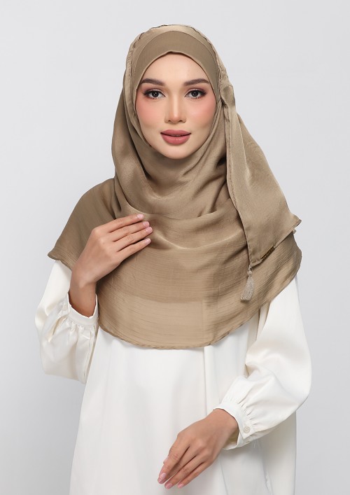 Dark khaki - PLAIN CRINKLED SATIN