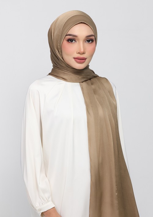 Dark khaki - PLAIN CRINKLED SATIN