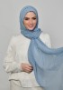 Denim Blue-Plain Mosaic Butti Chiffon