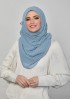 Denim Blue-Plain Mosaic Butti Chiffon