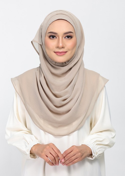 Dune-Plain Crinkled Chiffon