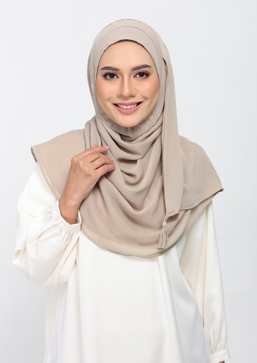 Dune-Plain Crinkled Chiffon
