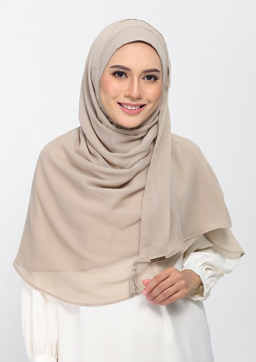 Dune-Plain Crinkled Chiffon