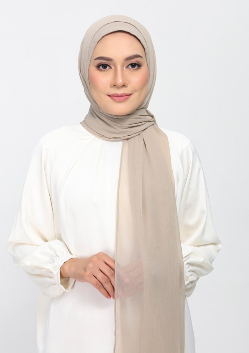 Dune-Plain Crinkled Chiffon