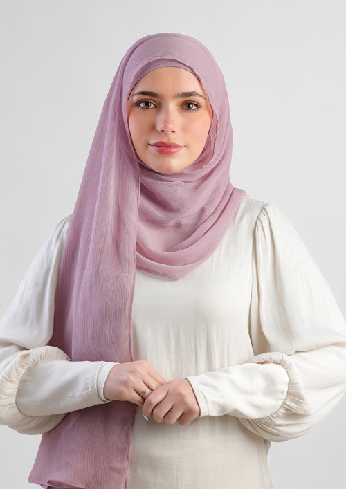 Elderberry-Plain Crinkled Chiffon