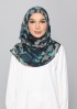 Emerald Camouflage-Printed Plus Crinkled Chiffon