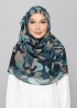 Emerald Camouflage-Printed Plus Crinkled Chiffon