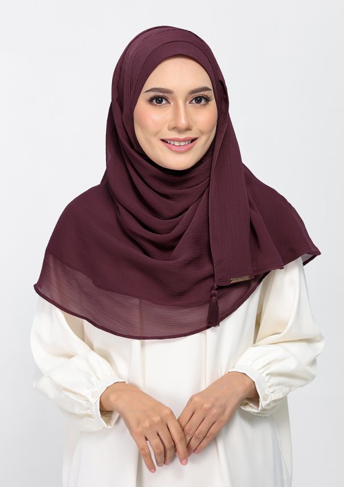 Fig - Plain Crinkled Chiffon