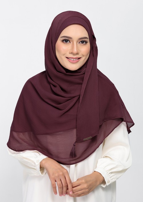 Fig - Plain Crinkled Chiffon