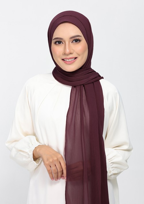 Fig - Plain Crinkled Chiffon