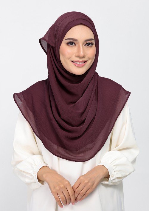 Fig - Plain Crinkled Chiffon