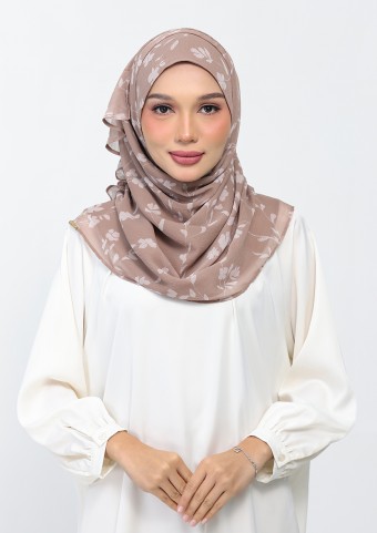 Sakina Beige-Printed Plus Crinkled Chiffon
