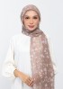 Sakina Beige-Printed Plus Crinkled Chiffon