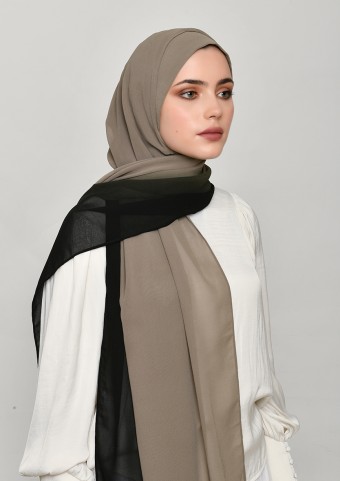 GoldBlack-Plain Georgette