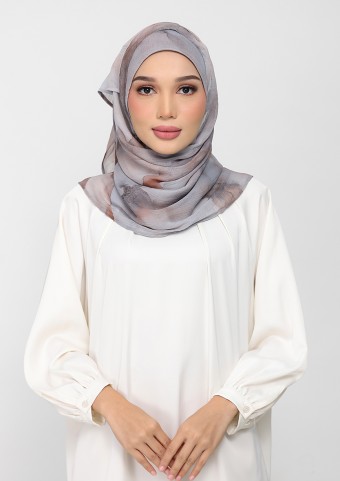 Golden Dew-Printed Plus Crinkled Chiffon
