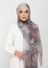 Golden Dew-Printed Plus Crinkled Chiffon