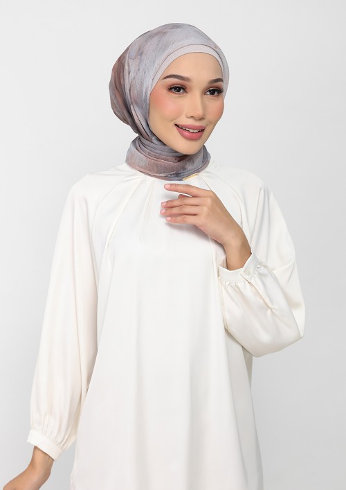 Golden Dew-Printed Plus Crinkled Chiffon