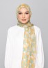 Golden Ikat-Printed Plus Crinkled Chiffon