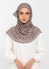 Hearts beige-Printed Plus Crinkled Chiffon