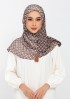 Hearts beige-Printed Plus Crinkled Chiffon