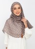 Hearts beige-Printed Plus Crinkled Chiffon