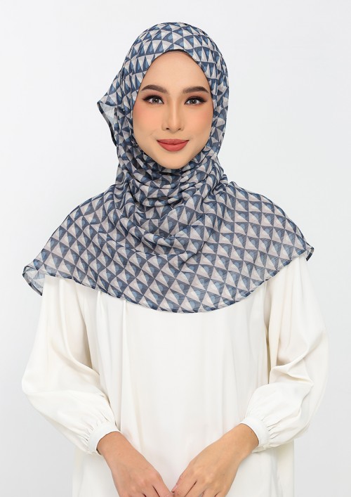 Hearts denim-Printed Plus Crinkled Chiffon