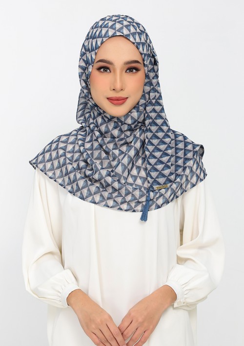 Hearts denim-Printed Plus Crinkled Chiffon