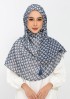 Hearts denim-Printed Plus Crinkled Chiffon