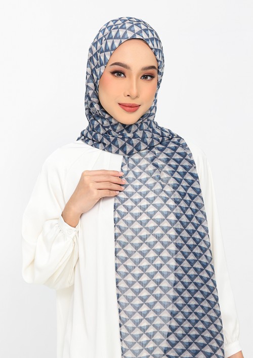 Hearts denim-Printed Plus Crinkled Chiffon