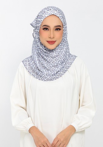 Hearts gray -Printed Plus Crinkled Chiffon