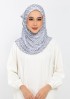 Hearts gray -Printed Plus Crinkled Chiffon