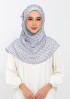 Hearts gray -Printed Plus Crinkled Chiffon