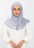Hearts gray -Printed Plus Crinkled Chiffon