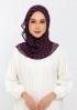 Hearts mulberry-Printed Plus Crinkled Chiffon