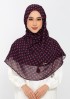Hearts mulberry-Printed Plus Crinkled Chiffon
