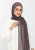 Hearts red black -Printed Plus Crinkled Chiffon