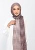 Houndstooth Brown - Printed Plus Crinkled Chiffon