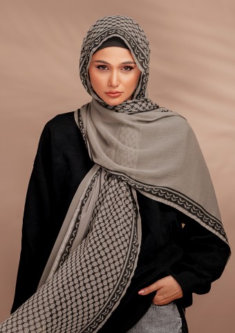 Keffiyeh Truffle-Printed Plus Woven Modal