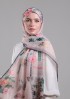 Kuala Lumpur Beige-Printed Crinkled Chiffon