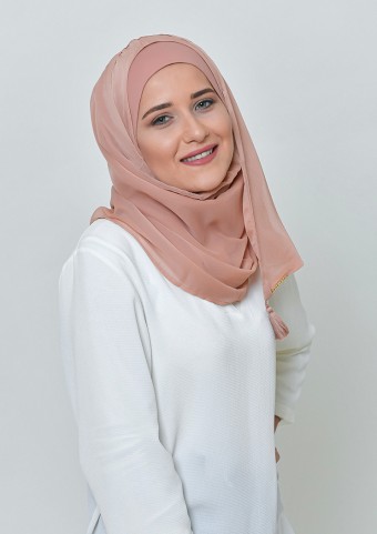 Latte-Basic Plain Lite Chiffon